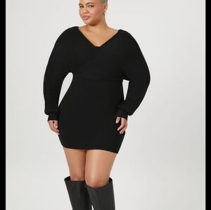 Romantic & Sexy Black Knit Sweater Dress XL Date Night Concert Festival